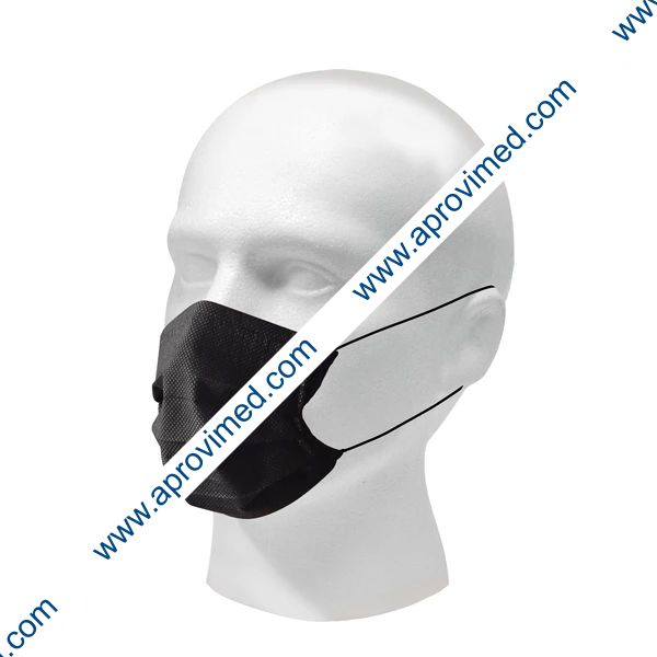 CUBREBOCAS LAVABLE 2 CPS. TELA PLISADO Negro (Opefar) Bolsa c/50 Pzs.