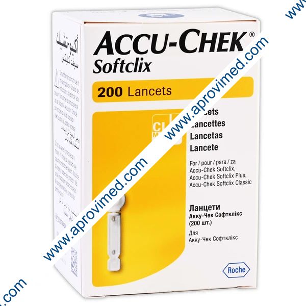 ACCU-CHEK SOFTCLIX Lancetas 28G (0.40mm) Cja. c/200 Pzs.