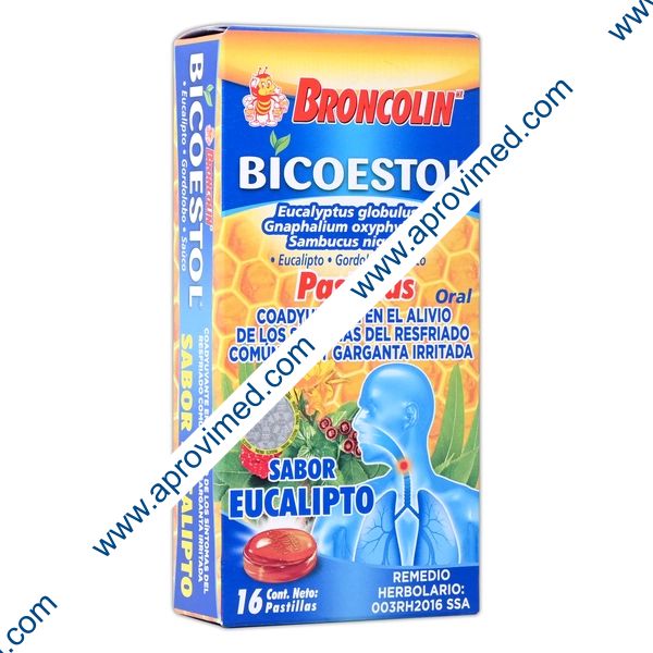 BICOESTOL Sab. Eucalipto Cja. c/16 PASTILLAS. 2.5 G.
