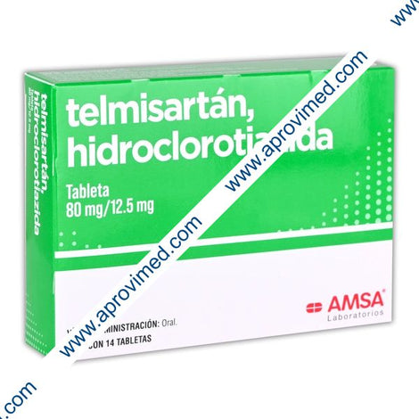 TELMISARTÁN/HIDROCLOROTIAZIDA (Amsa) c/14 TABS. 80/12.5 MG.