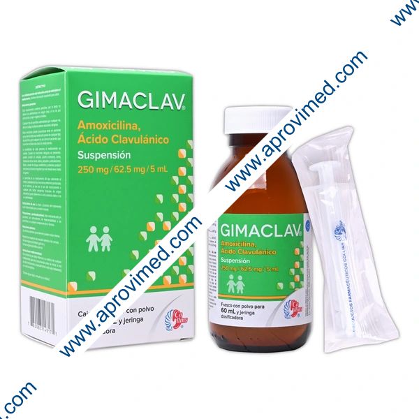 GIMACLAV SUSP. Fco. 60 ML. 250-62.5 MG/5 ML.
