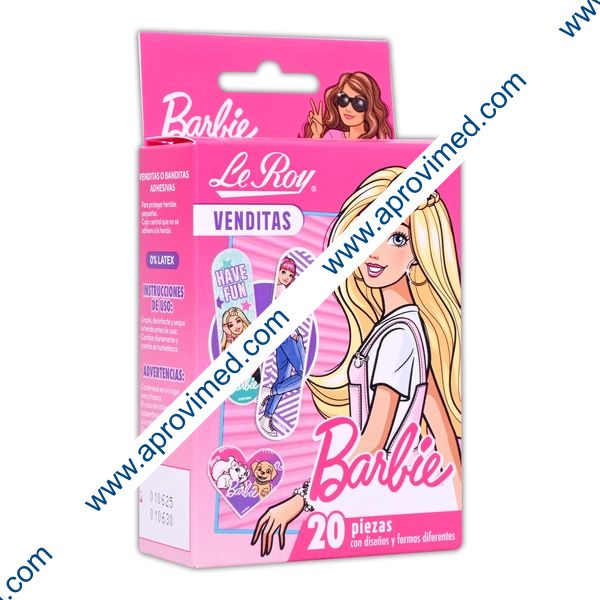 VENDITAS ADHESIVAS MULTIFORMAS "Barbie" (Le Roy) Cja. c/20 Pzs.