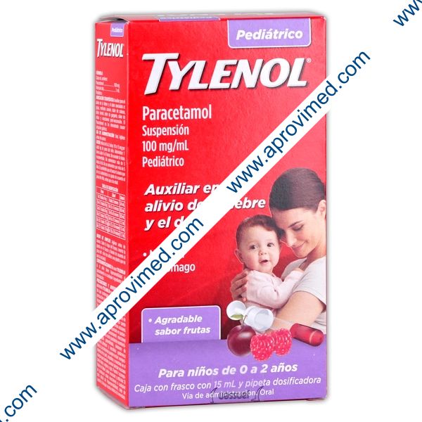 TYLENOL SUSP. Pediátrico (0-2 años) Fco. 15 ML. 100 MG/1 ML.