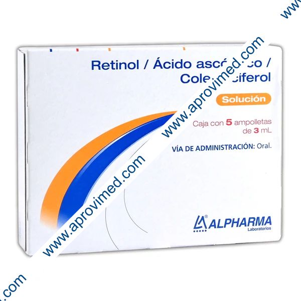 RETINOL/ÁCIDO ASCÓRBICO/COLECALCIFEROL (Alpharma) Sol. Oral c/5 AMPTAS. 3 ML.