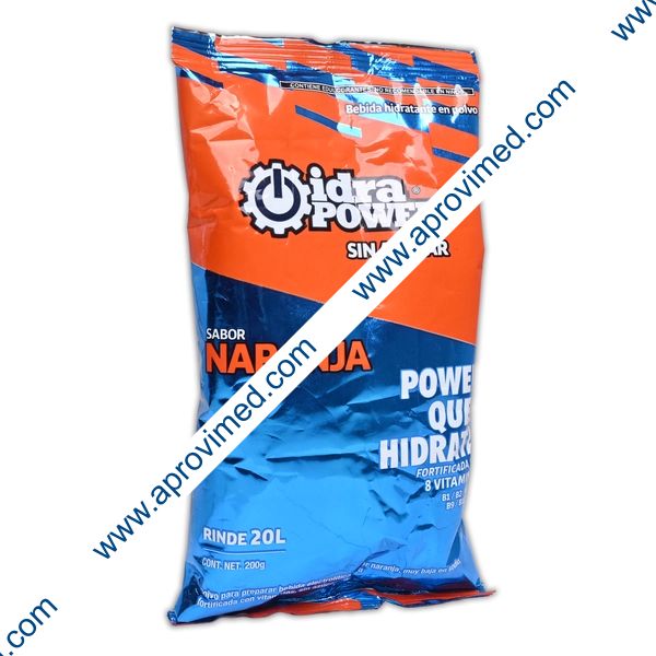 IDRAPOWER Sin Ázucar Sab. NARANJA BOLSA c/200 G. p/20 L.
