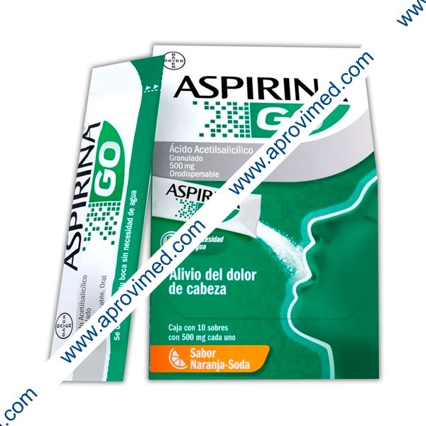 ASPIRINA GO c/10 SOBS. GRANULADO Sab. Naranja 500 MG.