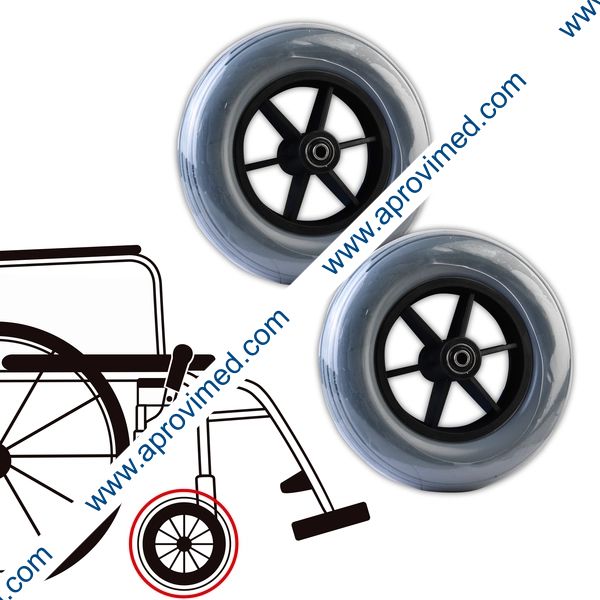 RUEDA DELANTERA 8x2" PARA SILLA DE RUEDAS c/2 Pzs.