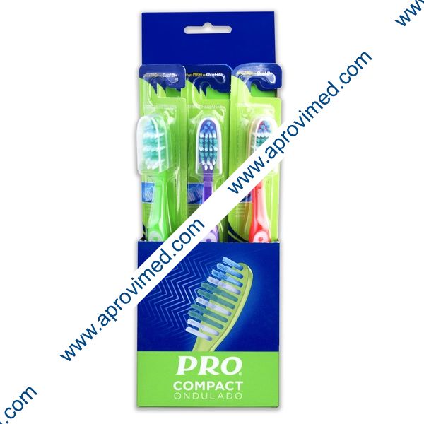 CEPILLO DENTAL (Oral-B) PRO COMPACT Mediano Exhib. c/6 Pzs.