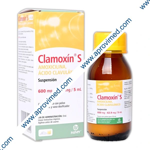 CLAMOXÍN-S SUSP. Fco. 50 ML. 600-42.9 MG/5 ML.