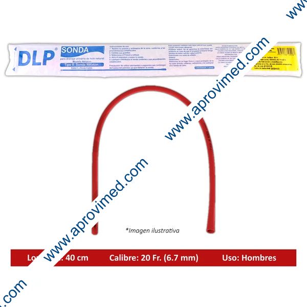 SONDA NÉLATON de LÁTEX (DLP) Long. 40cm. Cal. 20 Fr. c/1 Pza.