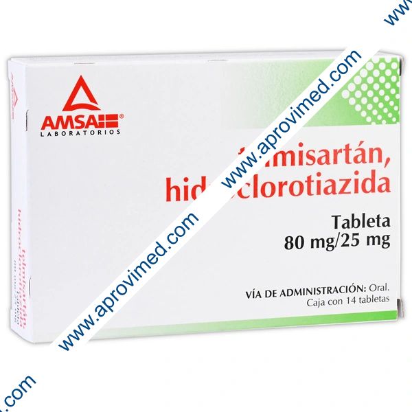 TELMISARTÁN/HIDROCLOROTIAZIDA (Amsa) c/14 TABS. 80/25 MG.