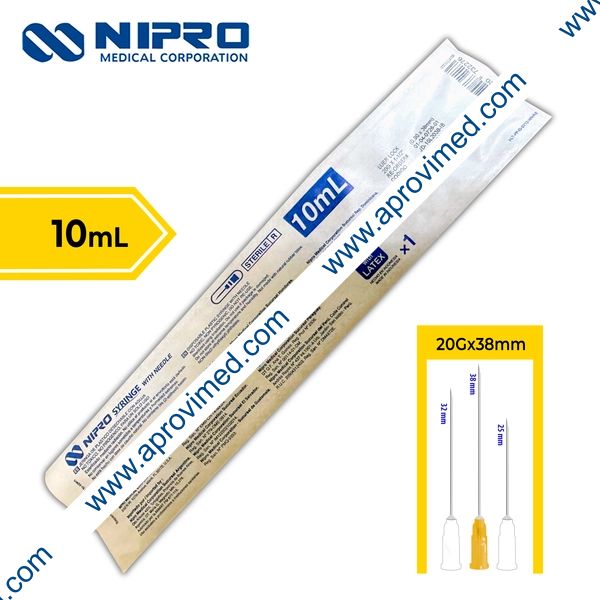 JERINGA 10 mL. (Nipro) c/AGUJA 20Gx38mm. c/1 Pza.
