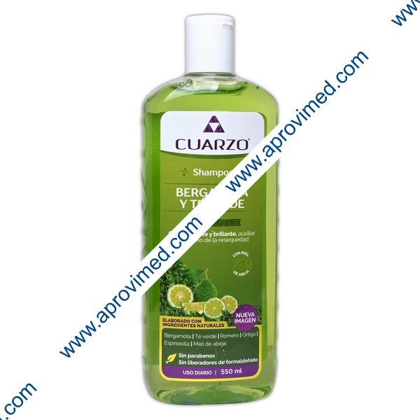 SHAMPOO BERGAMOTA Y TÉ VERDE (Cuarzo) 550 ML.