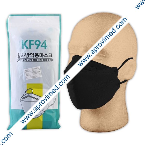 MASCARA PROTECTORA ADULTO KF94 Col. Negro BOLSA c/10 Pzs.
