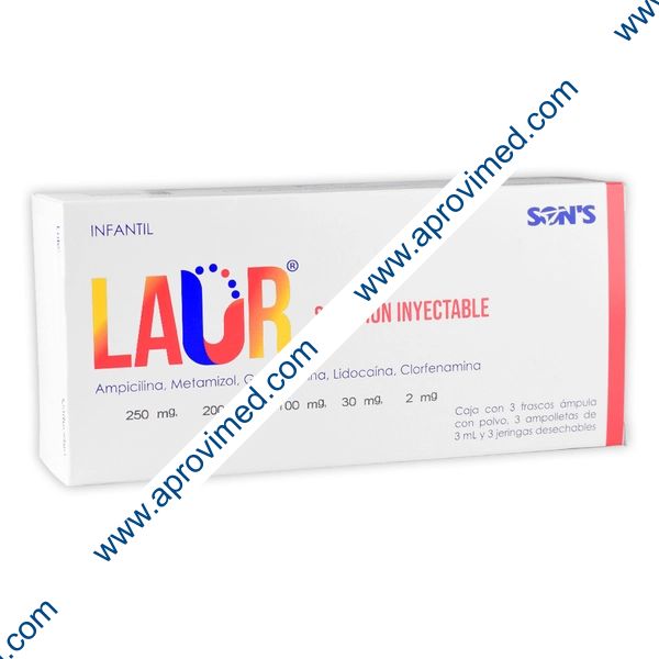 LAUR Infantil Sol. Iny. c/3 FCO. AMP. 250 MG. y 3 Jeringas.
