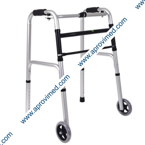 ANDADERA de ALUMINIO c/RUEDAS 5" (Eko-Mobility) Col. Plata