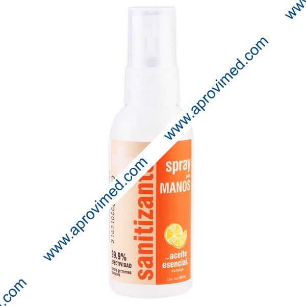 SANITIZANTE SPRAY p/MANOS "NARANJA" Fco. c/60 ML.