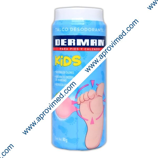 DERMAN TALCO DESODORANTE KIDS Aroma Chicle Fco. 80 G.