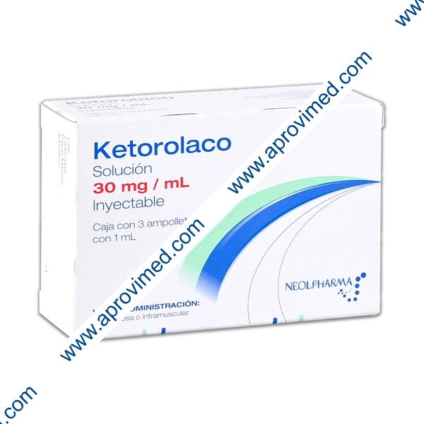 KETOROLACO (Neolpharma) Sol. Iny. c/3 AMPTAS. 30 MG/1 ML.