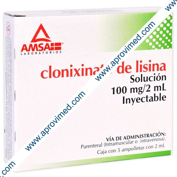 CLONIXINATO de LISINA (Amsa) Sol. Iny. c/5 AMPTAS. 100 MG/2 ML.