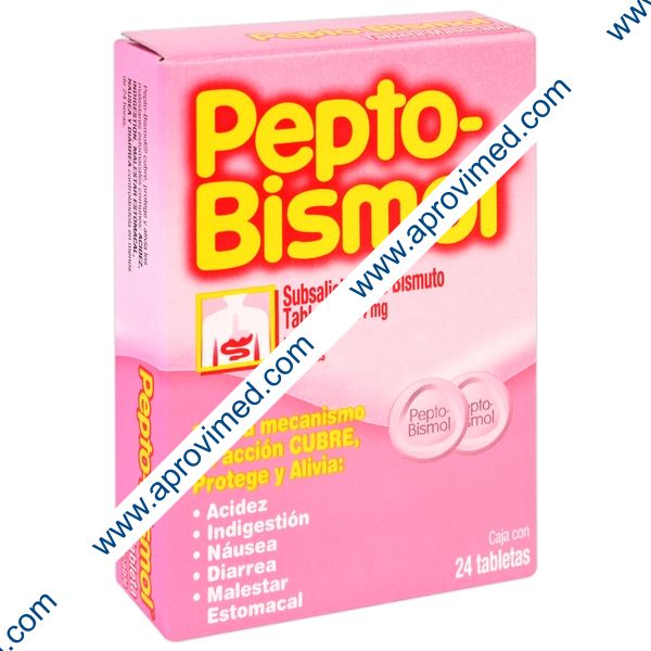 PEPTO-BISMOL Sabor Anís c/24 TABS. Masticables 262.4 MG.