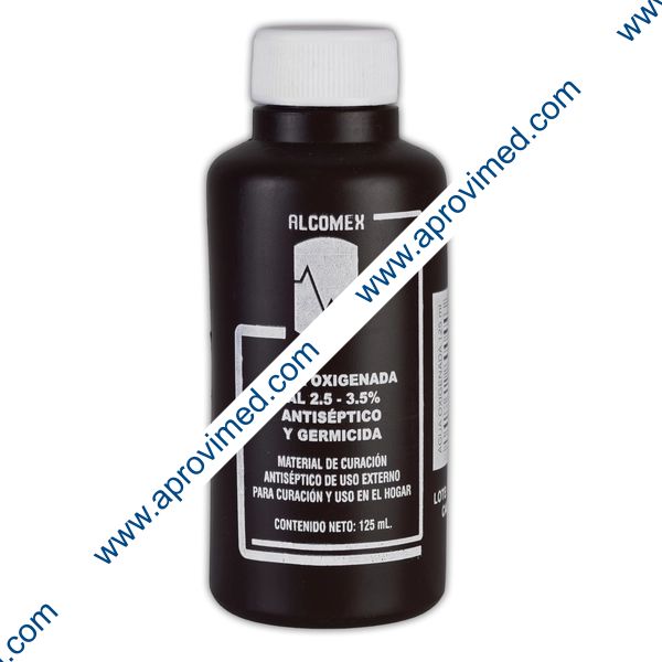 AGUA OXIGENADA (Alcomex) SOLUCIÓN al 2.5-3.5%  Fco. 125 ML.