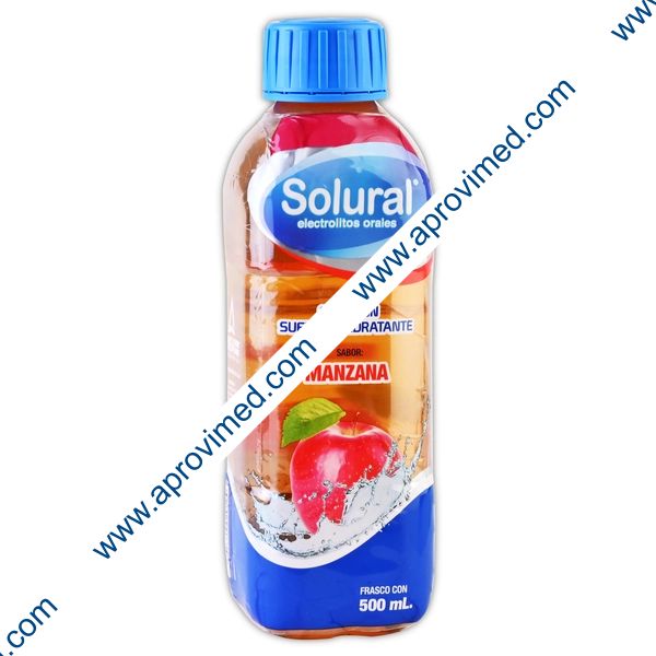 SOLURAL Suero Rehidratante SABOR MANZANA 500 ML.