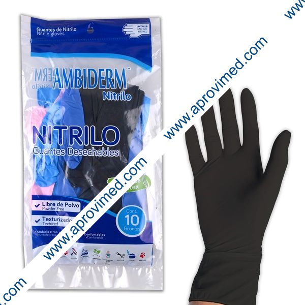 AMBIDERM NITRILO GUANTE DESECH. Multicolor No Estéril U.T. Bolsa c/10 Pzs.