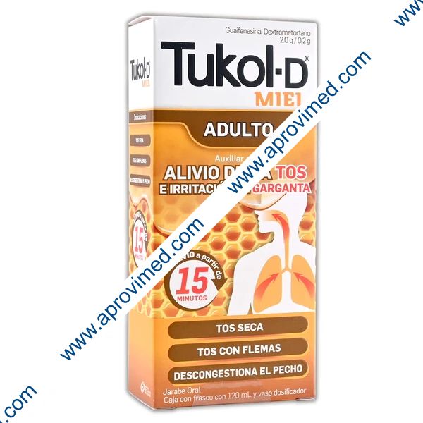 TUKOL-D Miel JARABE ADULTO Fco. 120 ML. 2.0-0.2 G/100 ML.