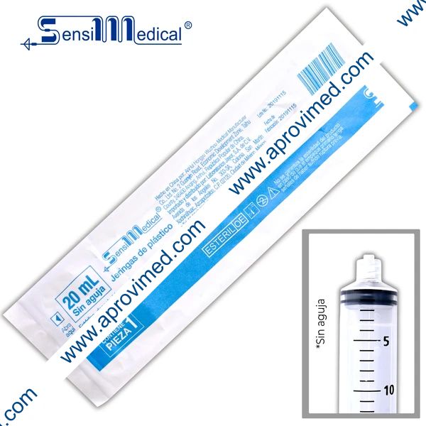 JERINGA 20 mL. (SensiMed) Pivote Luer Lock s/AGUJA c/1 Pza.