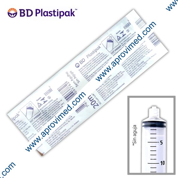 JERINGA 20 mL. (Plastipak) Pivote Luer Lock s/AGUJA c/1 Pza.