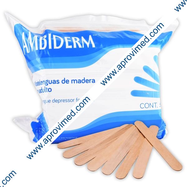 ABATELENGUAS de MADERA (Ambiderm) Paq. c/500 Pzs.