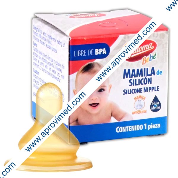 MAMILA DE SILICÓN ANTICOLICOS Flujo Medio Caja c/1 Pza.