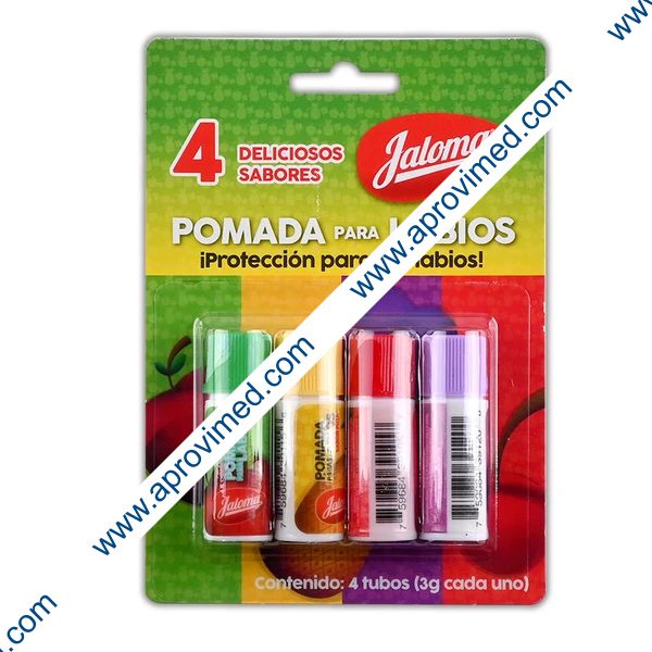 POMADA PARA LABIOS (Jaloma) Blister c/4 Pzs. 3 G.