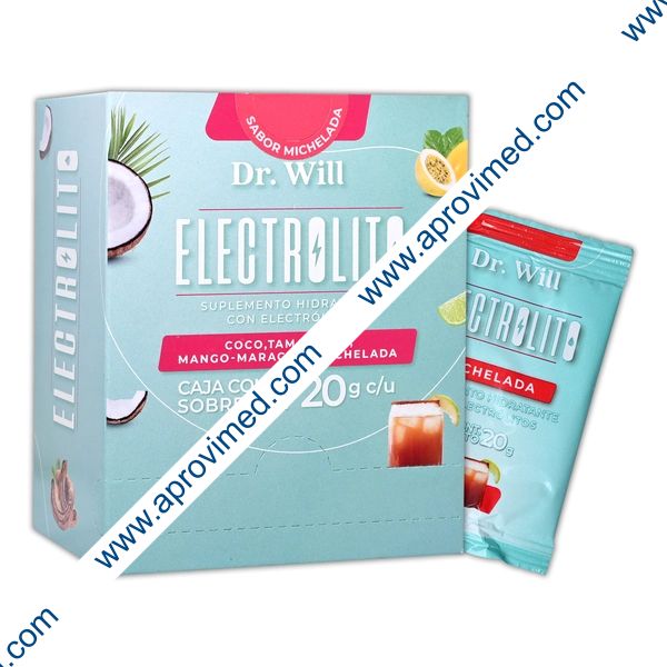 ELECTRÓLITO S.H. (Dr. Will) Sab. MICHELADA Cja. c/25 SOBS. 20 G. p/1 L.