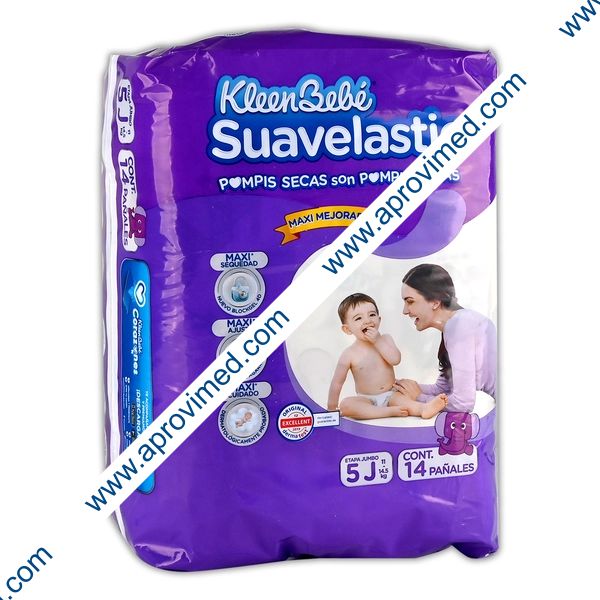 KLEENBEBÉ SUAVELASTIC JUMBO (Etapa 5 / 11-14.5 Kg.) c/14 Pzs.