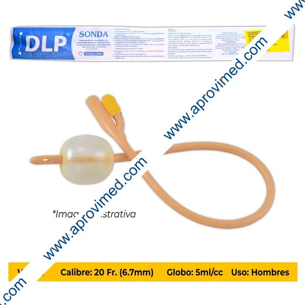 SONDA FOLEY de LATEX (DLP) 2V/GLB 5/Cal. 20 Fr. c/1 Pza.