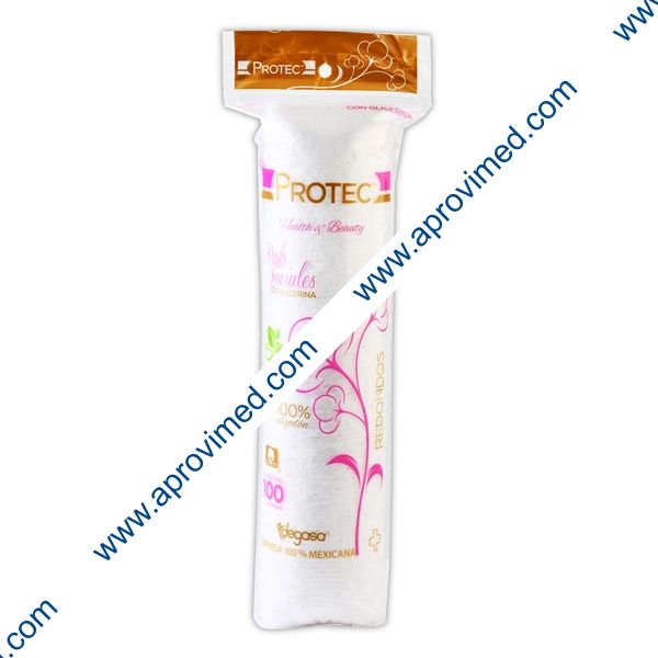 PADS FACIALES c/GLICERINA (Protec) Paq. c/100 Pzs.