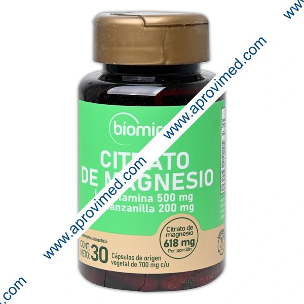 CITRATO DE MAGNESIO (Biomiral) Fco. c/30 CAPS. 700 MG.