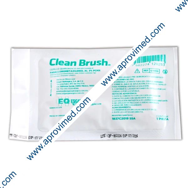 CLEAN BRUSH Paraclorometaxilenol SOLUCIÓN al 3% Cepillo Quirúrgico c/1 Pza.