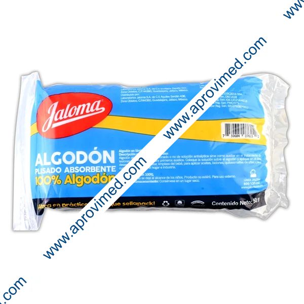 ALGODON ABSORBENTE PLISADO (Jaloma) Bolsa c/ 50 G.