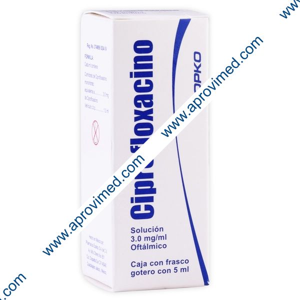 CIPROFLOXACINO (Opko) Sol. Oft. Fco. Gotero 5 ML. 3.0 MG/1 ML.