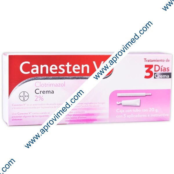 CANESTEN-V 3 DÍas CREMA VAGINAL 2% TUBO c/20 G. y 3 Aplics.