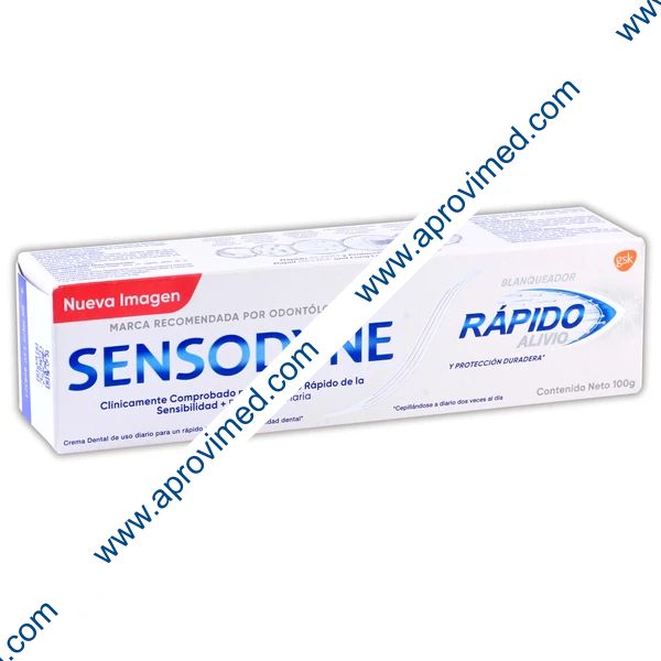 SENSODYNE "Rápido Alivio" CREMA DENTAL c/BLANQUEADOR TUBO c/100 G.