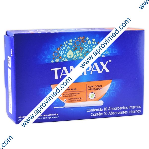 TAMPAX SUPER PLUS Con Aplicador c/10 Absorbentes Internos.