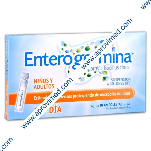ENTEROGERMINA SUSP. Niños/Adultos c/10 AMPTAS. 5 ML. 4 BILLS. UFC.