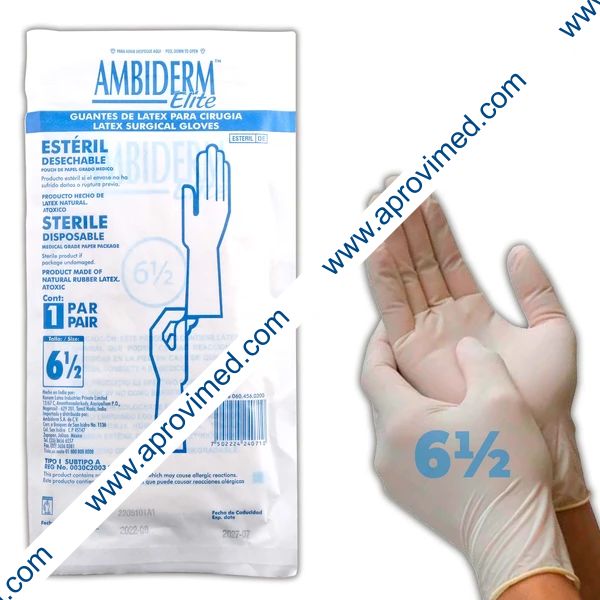 AMBIDERM Elite GUANTES LTX CIRUGÍA Estéril Talla 6-1/2 c/1 PAR.
