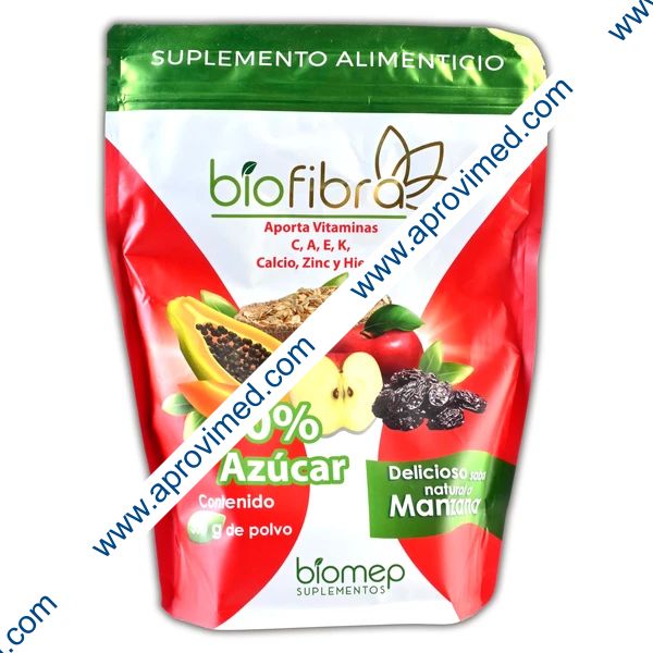 BIO-FIBRA POLVO 0% Ázucar Sabor Manzana BOLSA c/300 G.