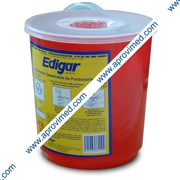 CONTENEDOR DESECHABLE DE PUNZOCORTANTES (Edigar) Cap. 1.5 Lts.