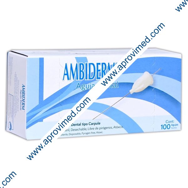 AGUJA DENTAL (Ambiderm) 27Gx1"(40mm) Cja. c/100 Pzs.